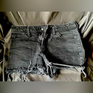 Black HighRise jean shorts
